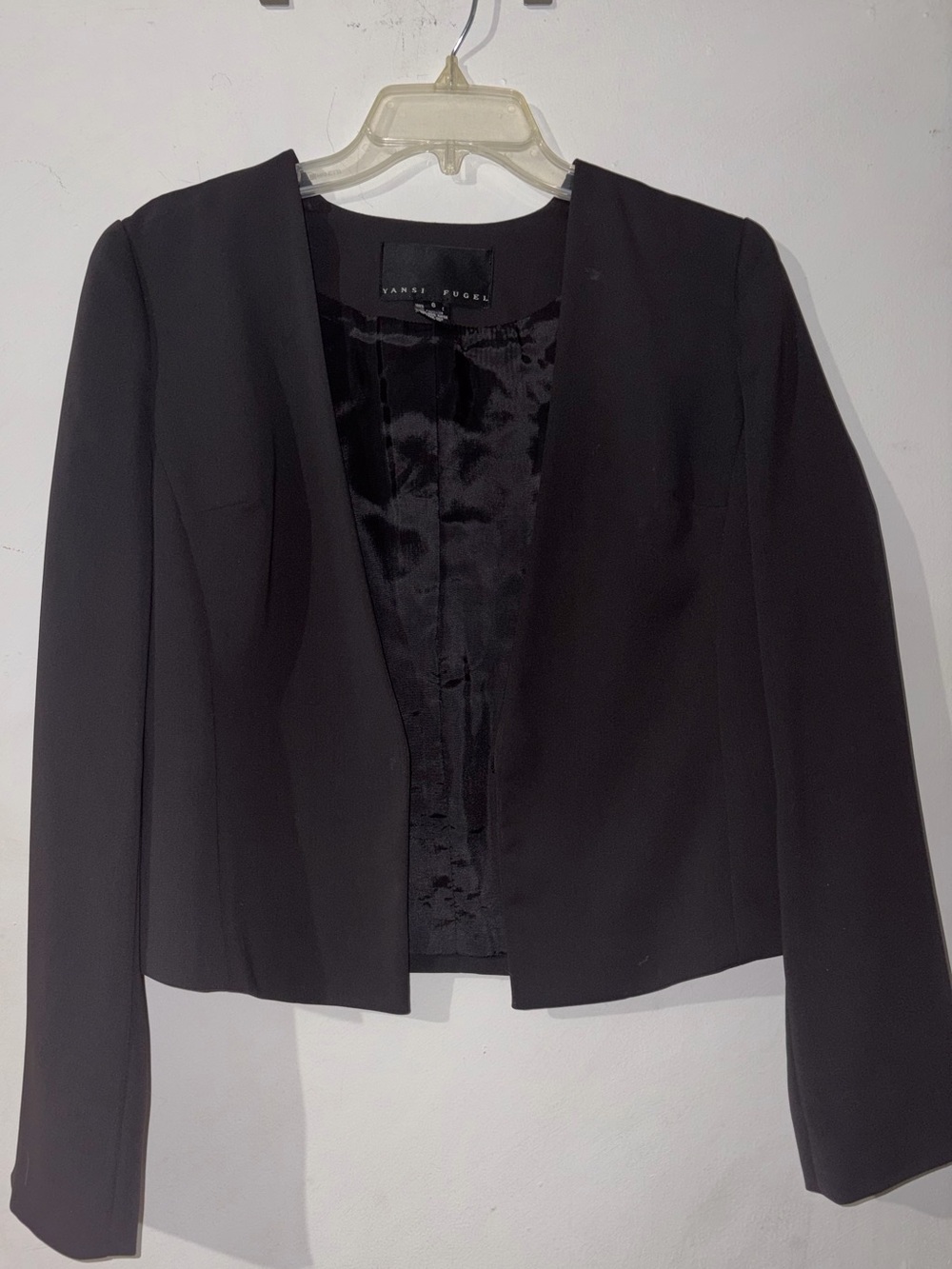 Yansi Fugel Dark Chocolate Brown Open-Front Blazer